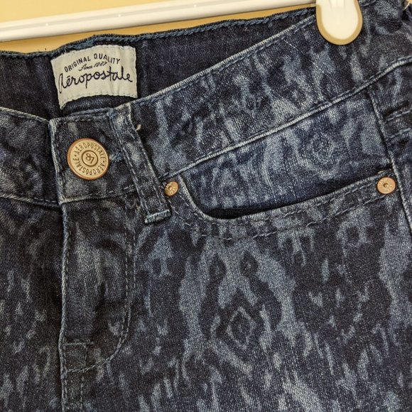 Aeropostale Womens Lola Printed Jegging Skinny Fit Jeans Size 0 - Picture 6 of 13